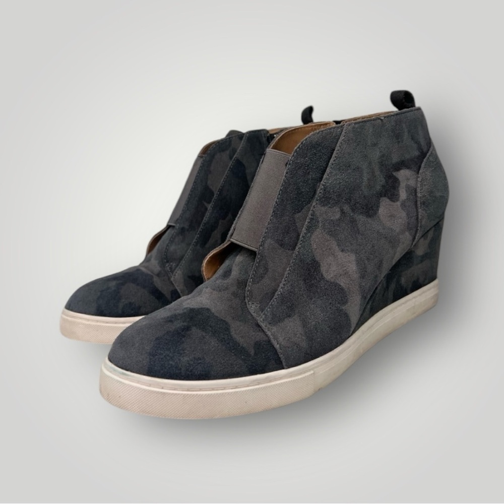 Paolo Gray Camouflage Wedge Sneakers